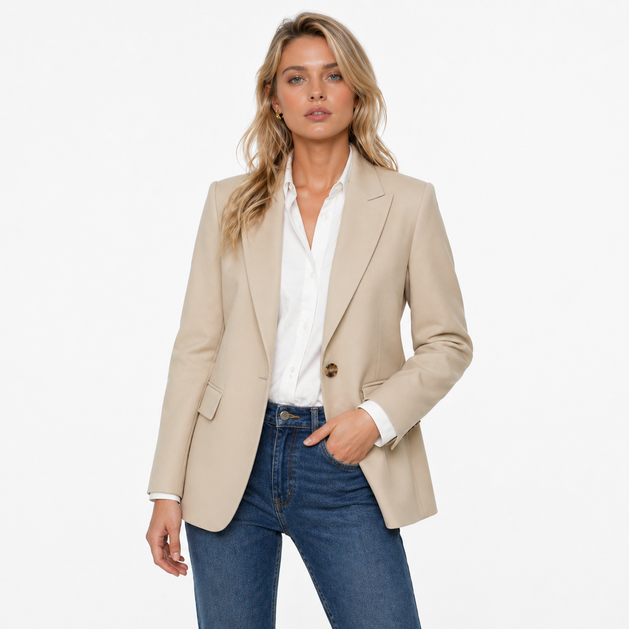 Minimalist Lapel Collar Tailored Blazer