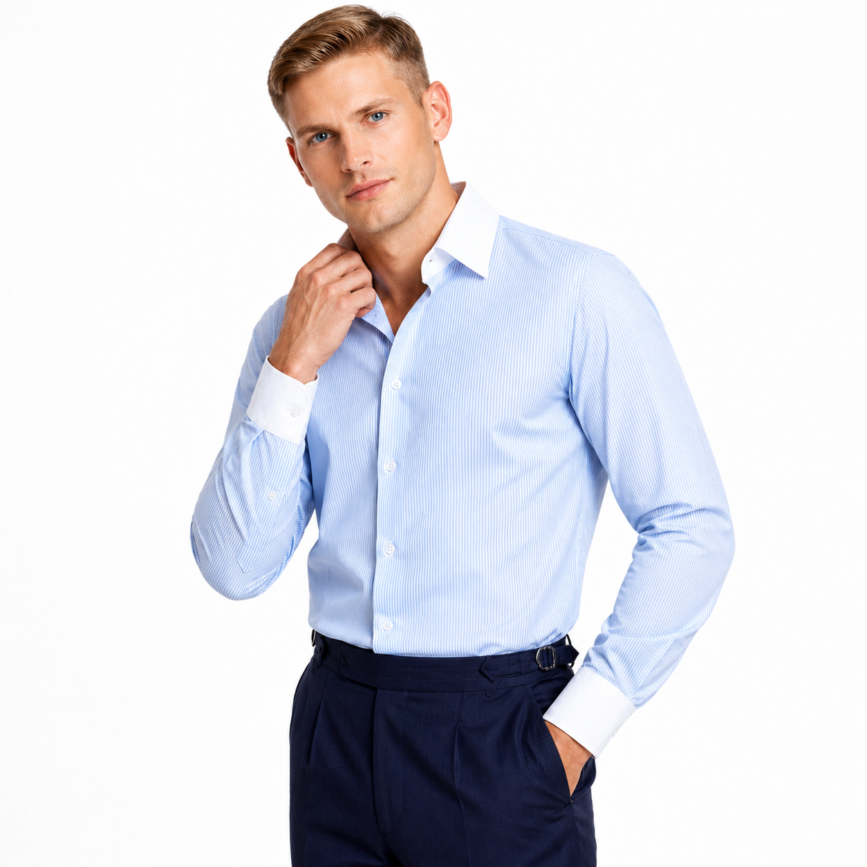 Striped Long Sleeve Business Shirt