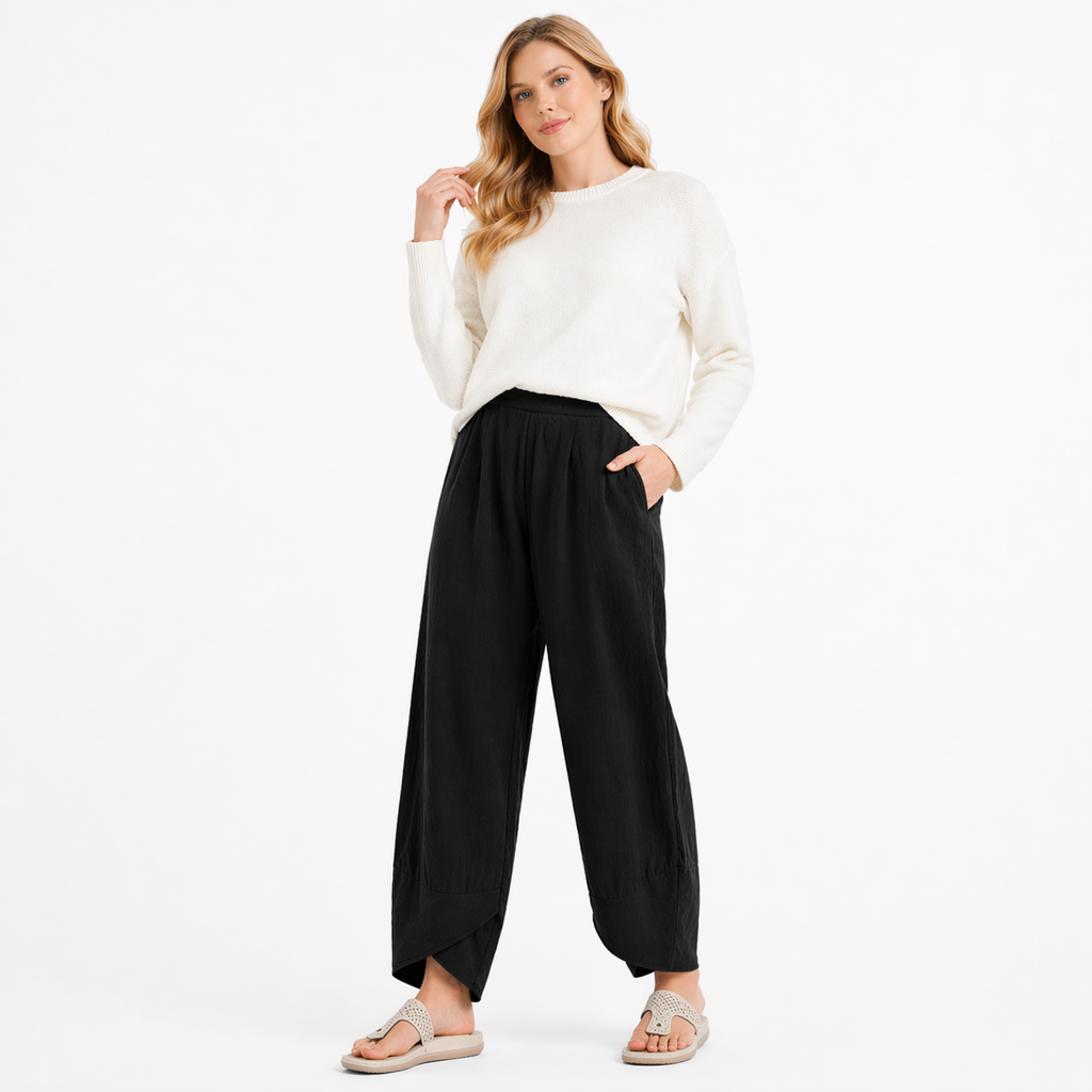 Wide Leg Cotton Linen Harem Trousers