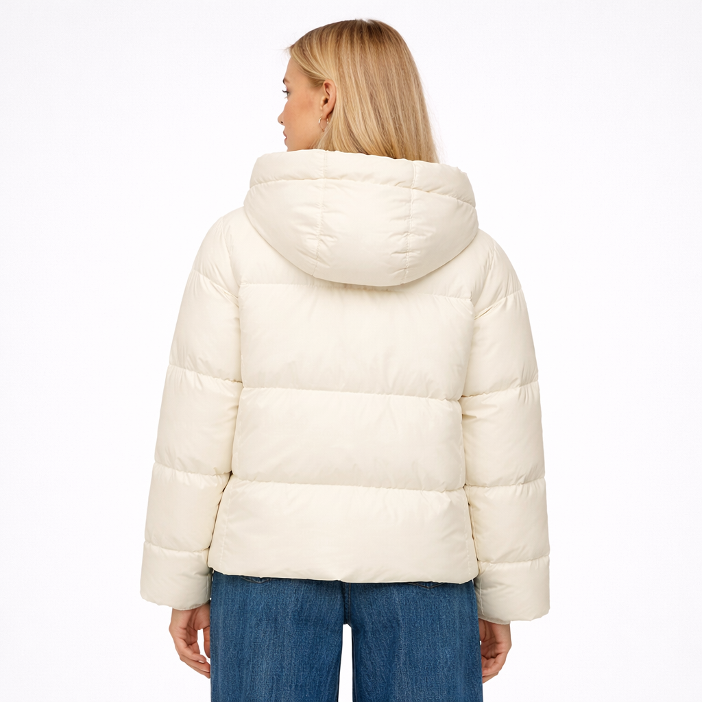 Élaris Cropped Hooded Goose Down Jacket