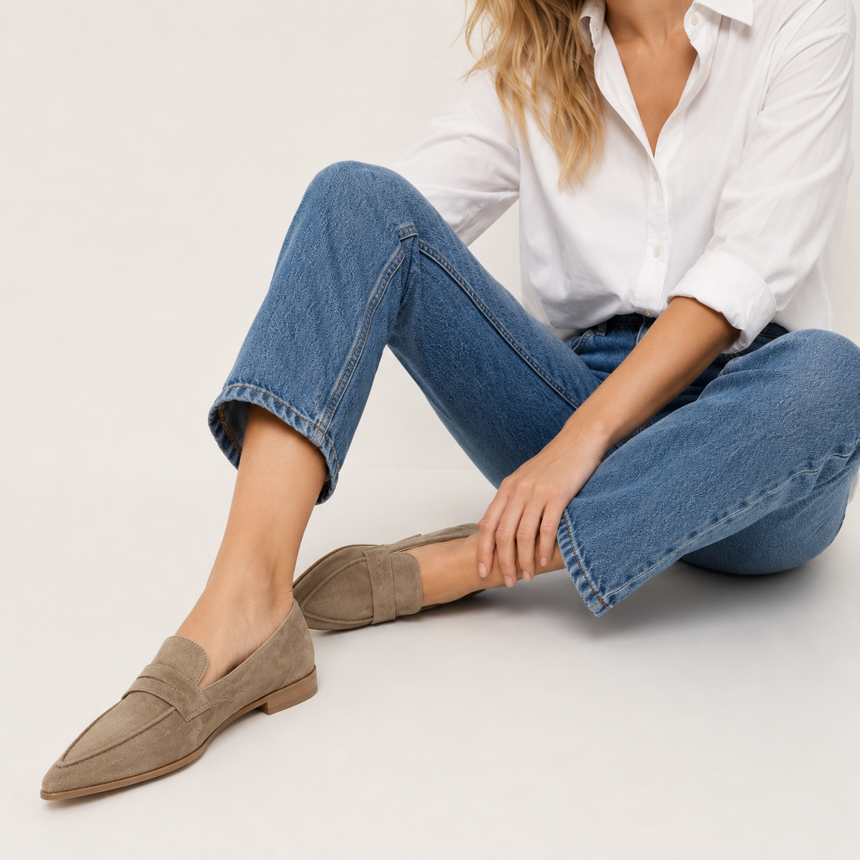 Pointed Toe Loafer Flats