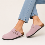 Suede Cork Footbed Clogs