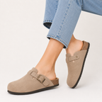 Suede Cork Footbed Clogs