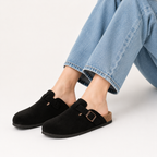Suede Cork Footbed Clogs