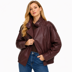 Relaxed Button-Up Leather Jacket