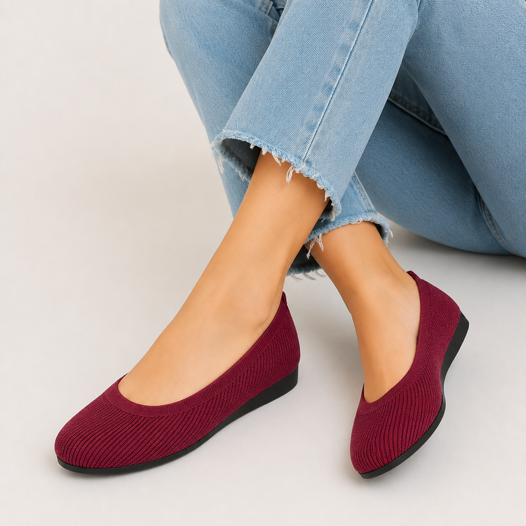 Foldable Knit Ballet Flats