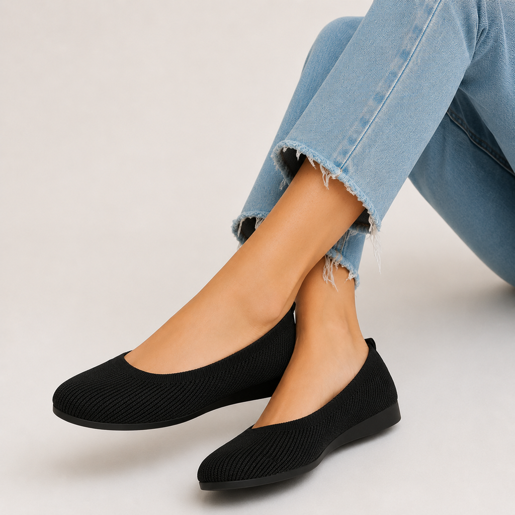 Foldable Knit Ballet Flats