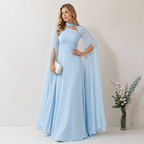 Cape Sleeve Cut-Out Maxi Dress