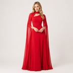 Cape Sleeve Cut-Out Maxi Dress