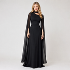 Cape Sleeve Cut-Out Maxi Dress