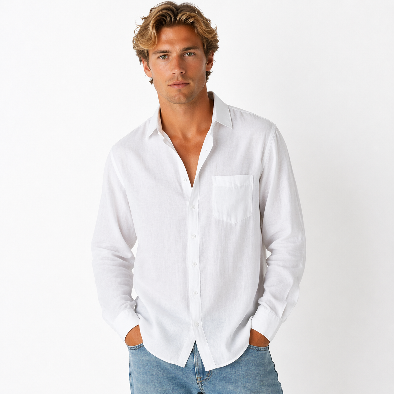 Lyocell Linen Relaxed-Fit Shirt