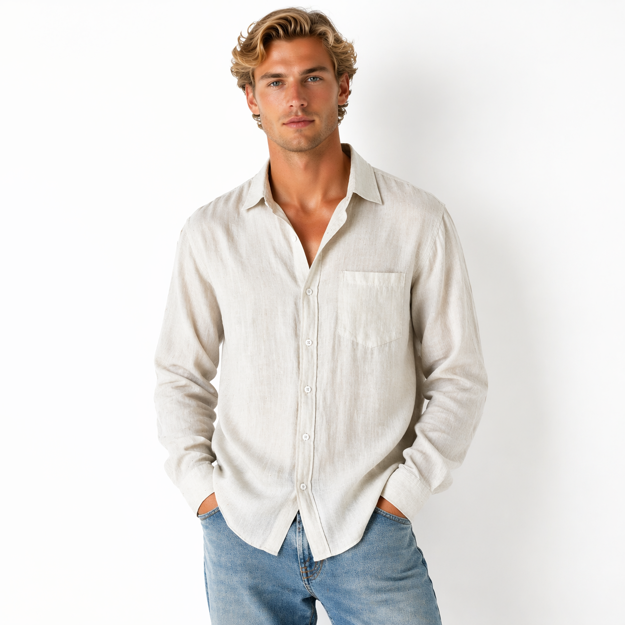 Lyocell Linen Relaxed-Fit Shirt