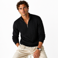 Mock Turtleneck Half-Zip Knit Pullover
