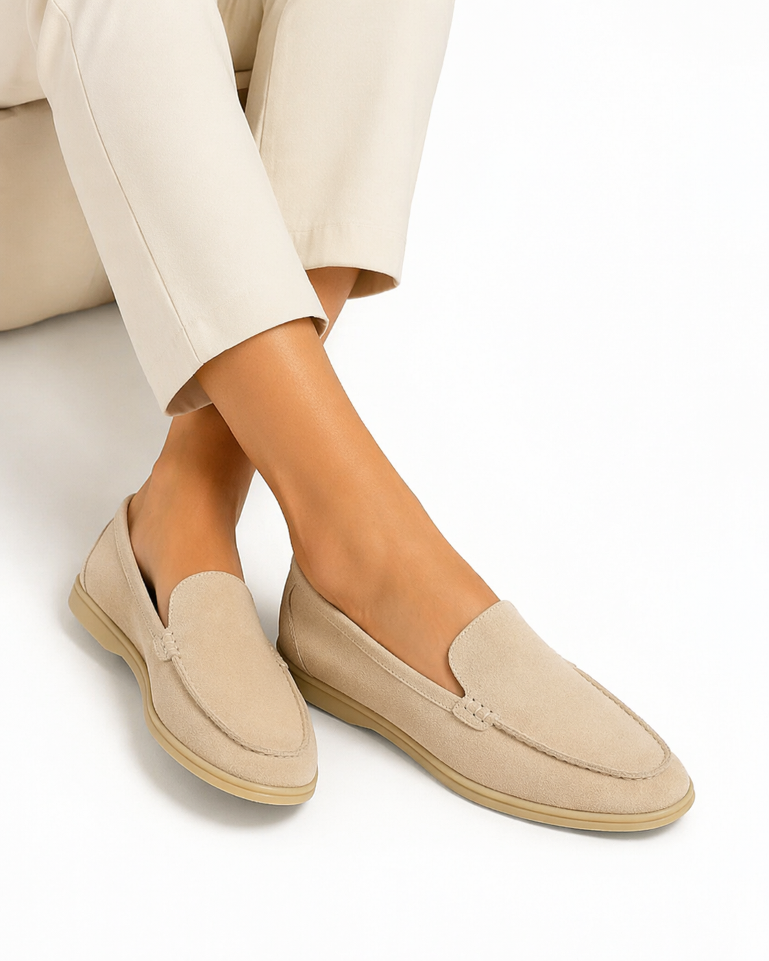 Leather Suede Penny Loafers