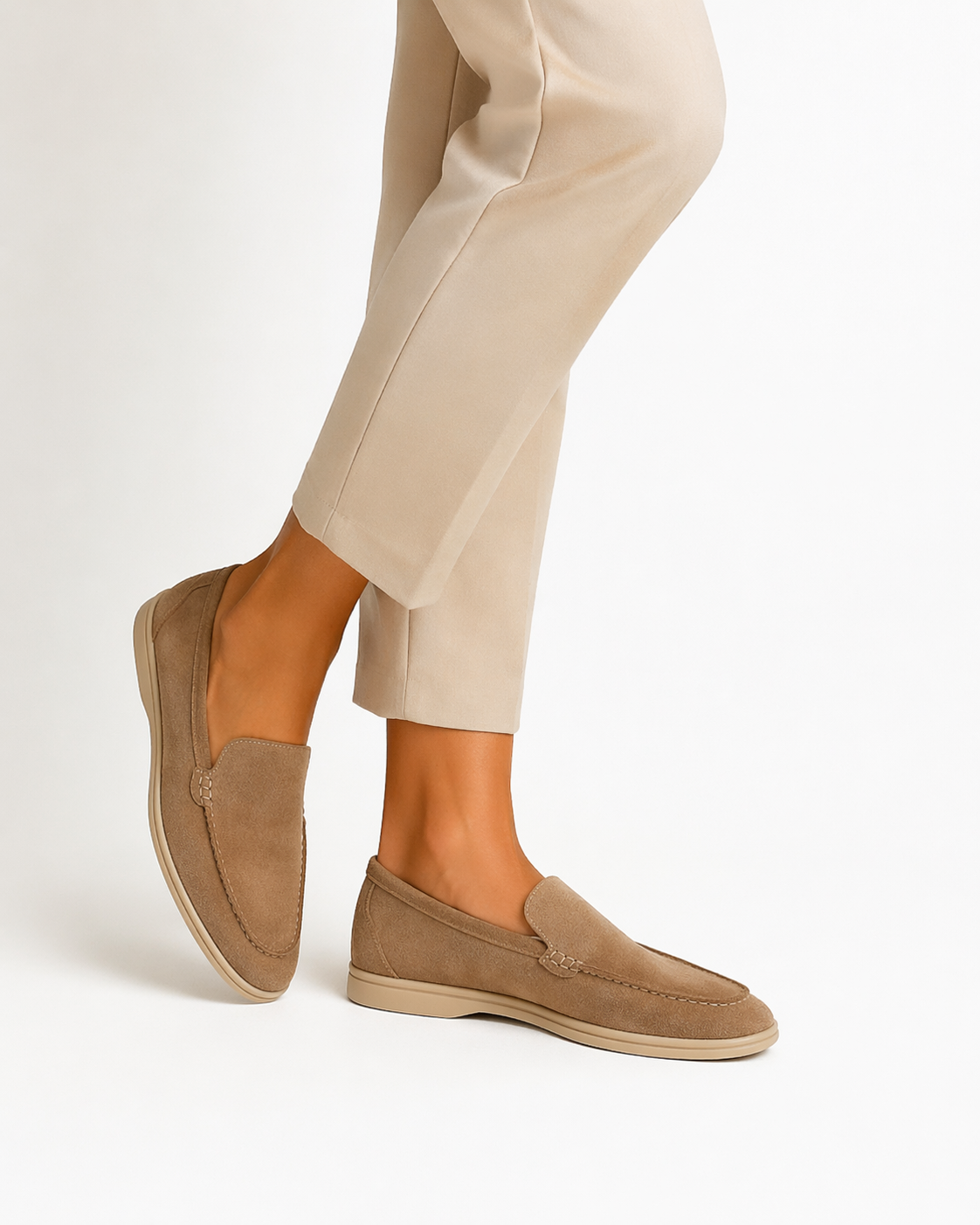 Leather Suede Penny Loafers