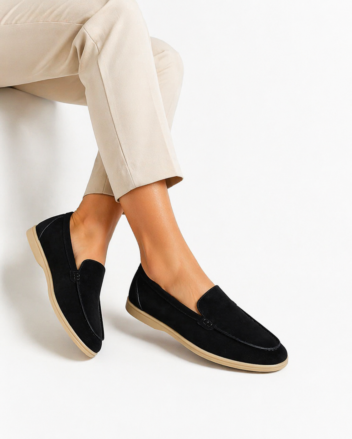 Leather Suede Penny Loafers
