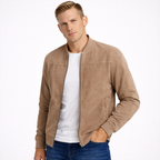 Suede Zip-Up Casual Jacket