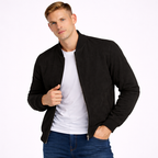 Suede Zip-Up Casual Jacket