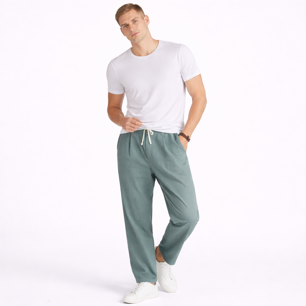 Cotton Linen Cropped Trousers