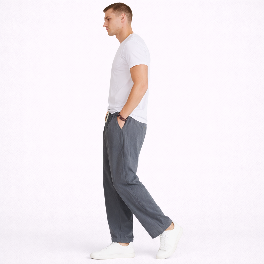 Cotton Linen Cropped Trousers