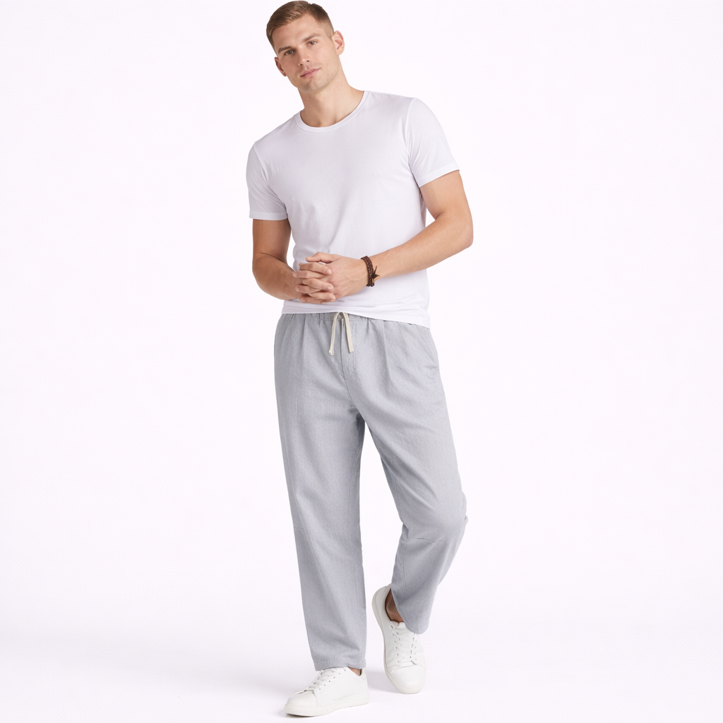 Cotton Linen Cropped Trousers
