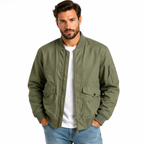 Fleece-Lined Cargo Bomber Jacket
