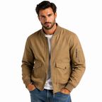 Fleece-Lined Cargo Bomber Jacket