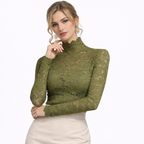 Lace Petal-Sleeve Blouse