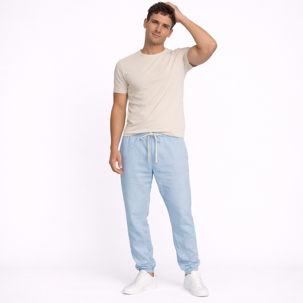 Cotton Linen Drawstring Joggers