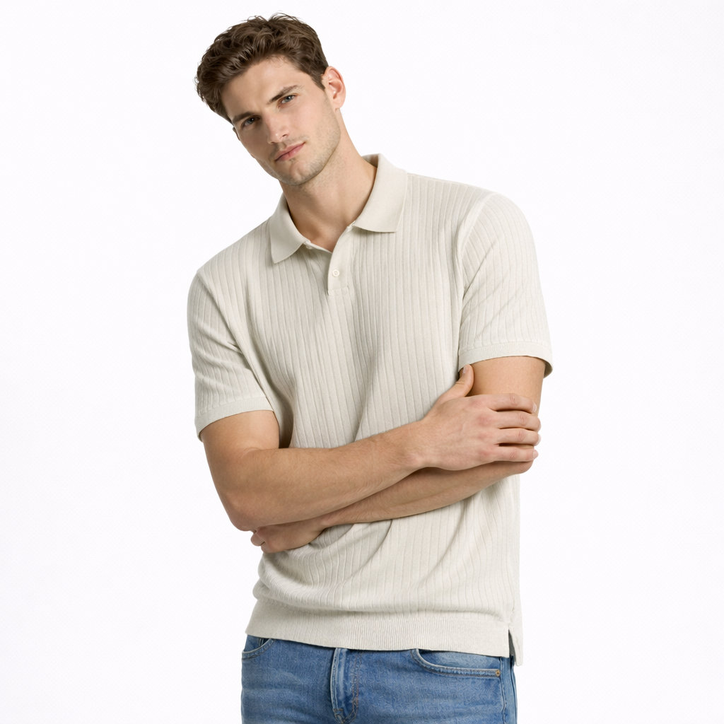 Slim-Fit Knit Polo Shirt