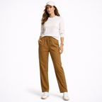 Cotton Linen Wide-Leg Chinos