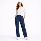 Cotton Linen Wide-Leg Chinos
