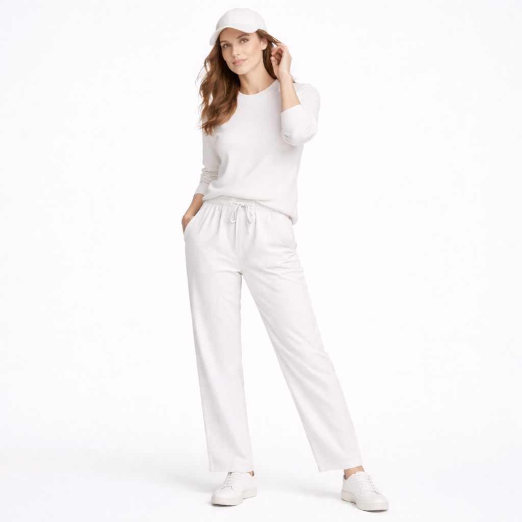 Cotton Linen Wide-Leg Chinos