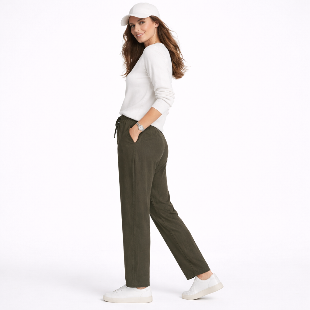 Cotton Linen Wide-Leg Chinos