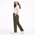 Cotton Linen Wide-Leg Chinos