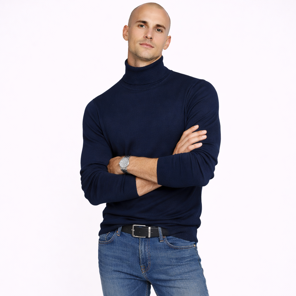 Turtleneck Knit Pullover Sweater