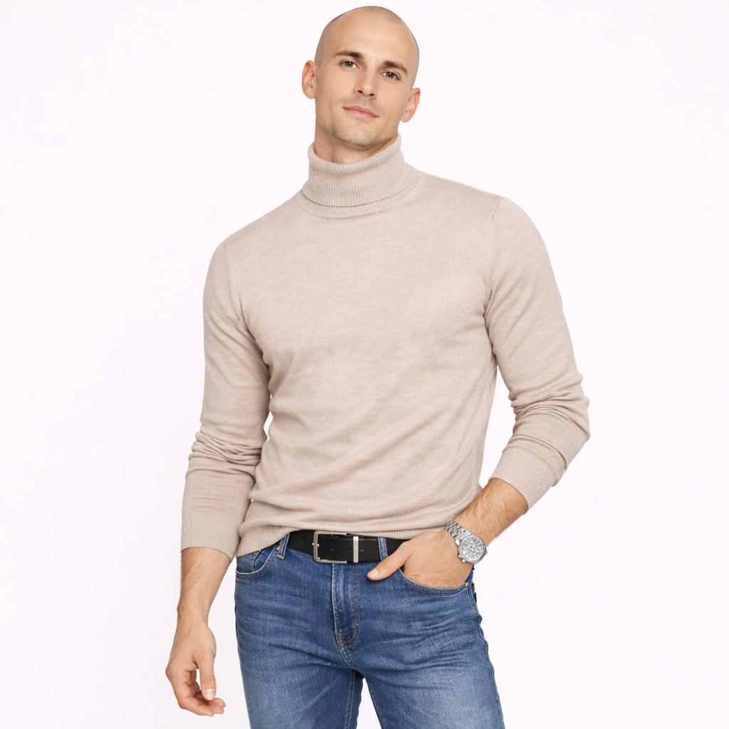 Turtleneck Knit Pullover Sweater