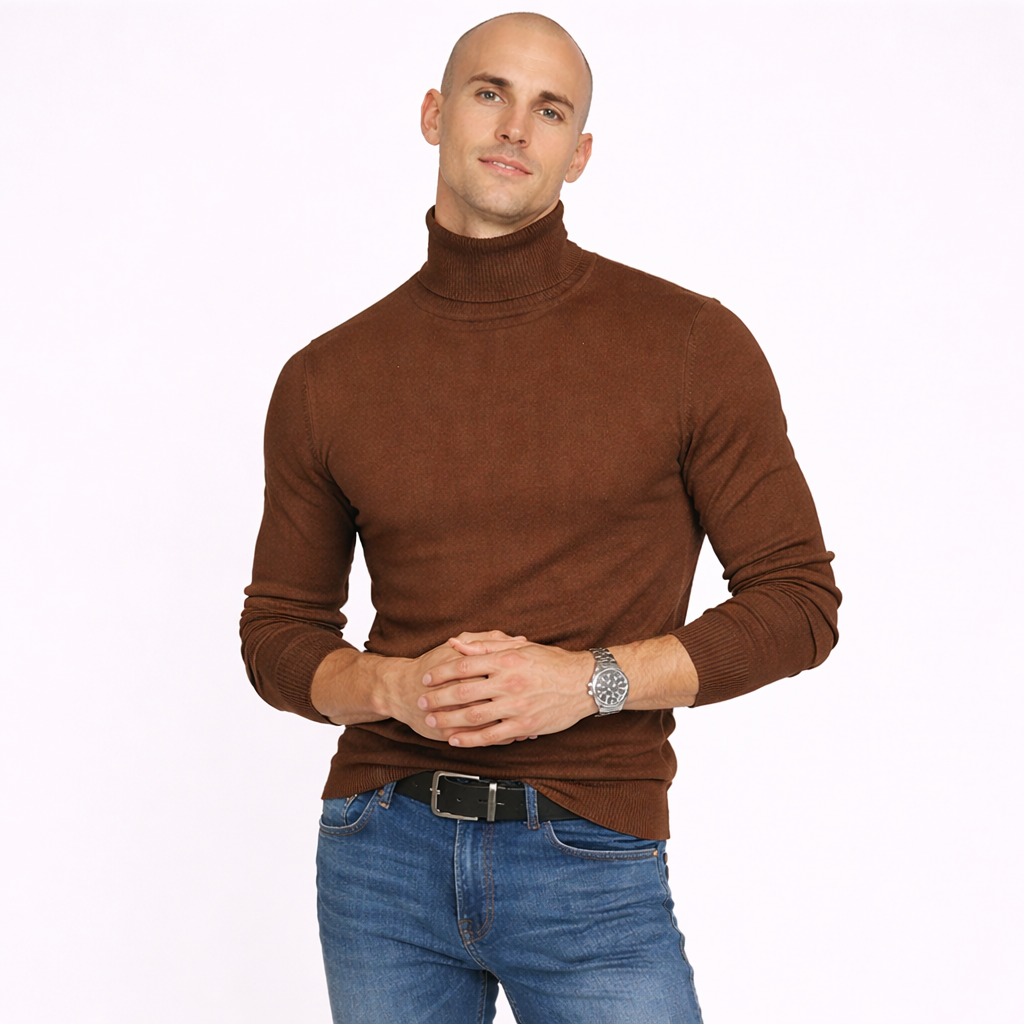 Turtleneck Knit Pullover Sweater