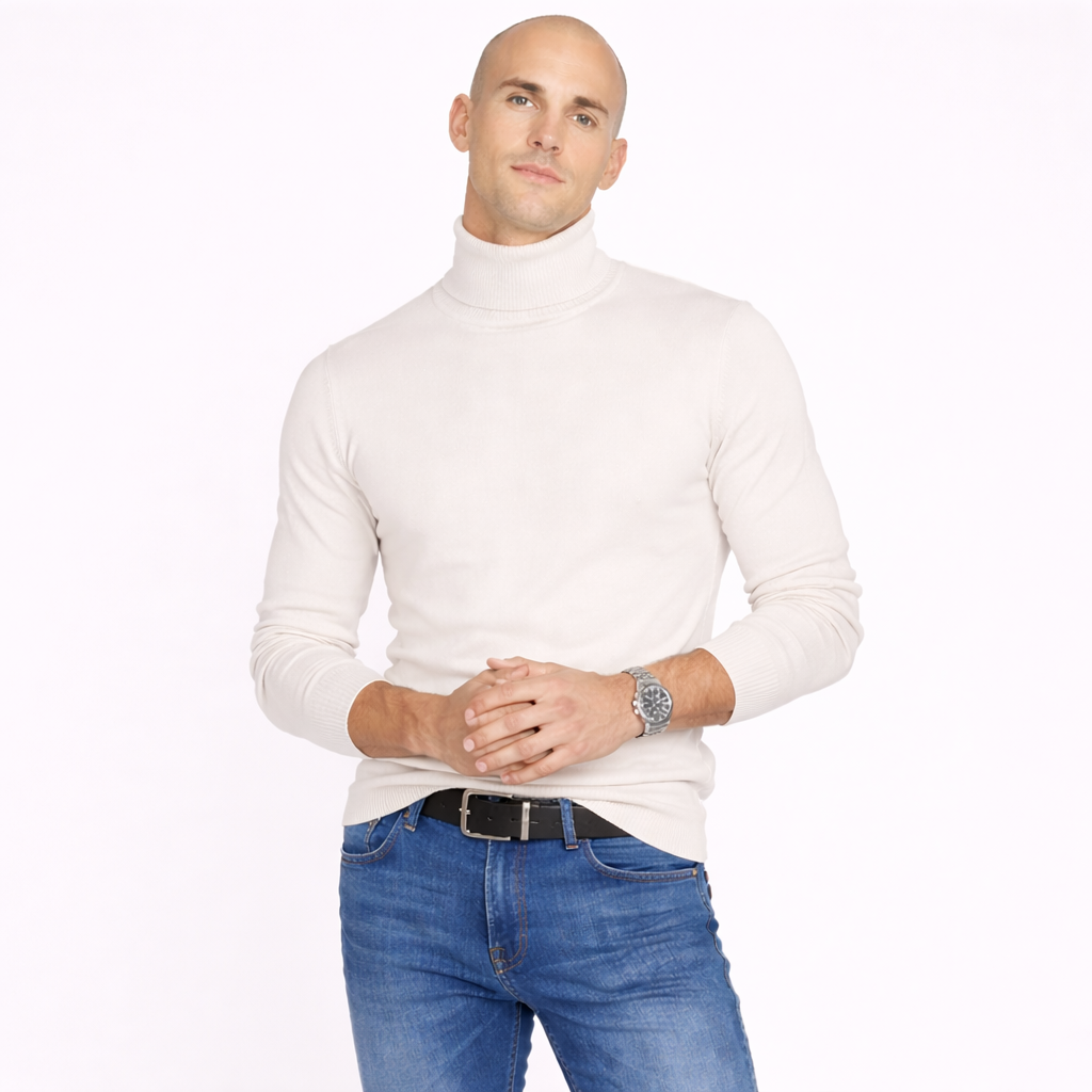 Turtleneck Knit Pullover Sweater