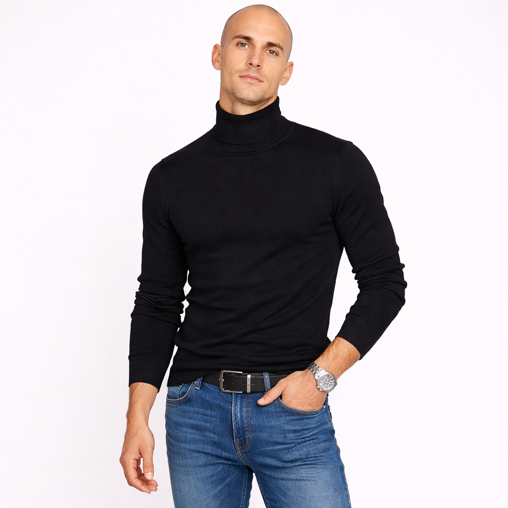 Turtleneck Knit Pullover Sweater