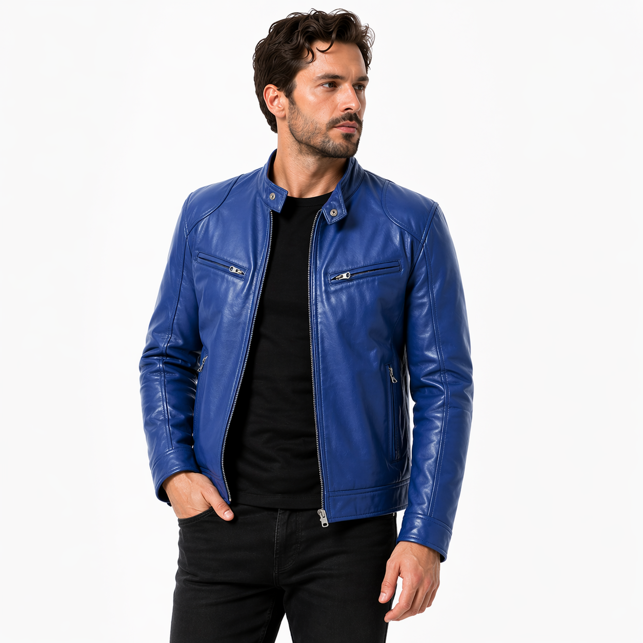Faux Leather Bomber Jacket