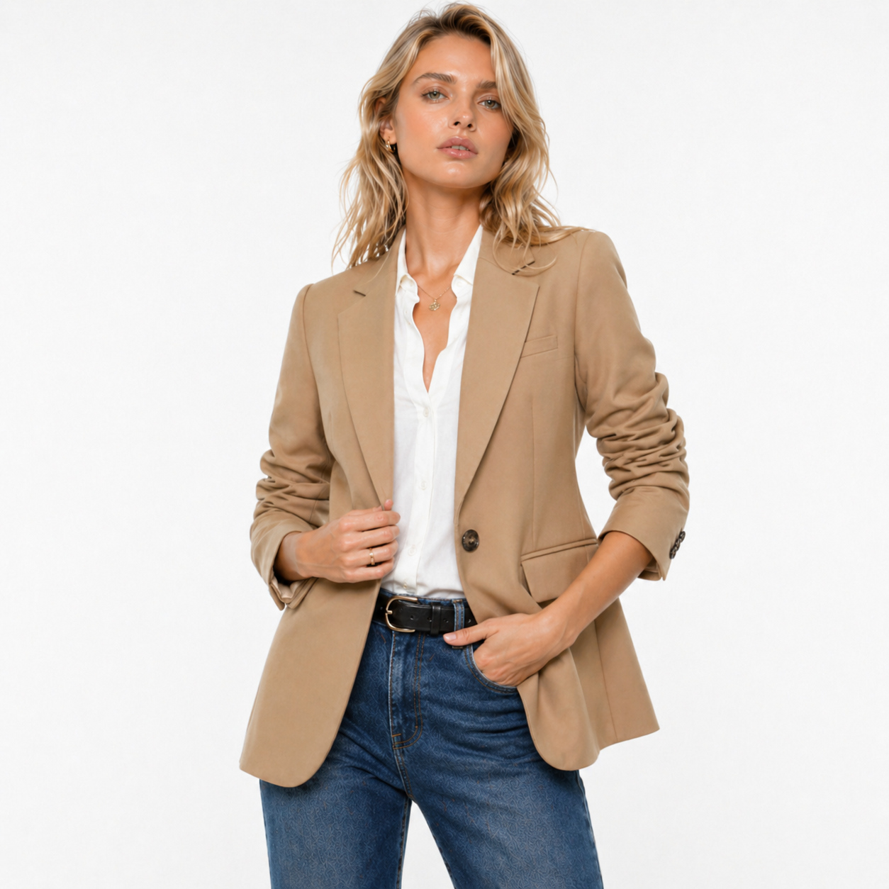 Minimalist Lapel Collar Tailored Blazer