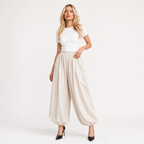 Wide Leg Lantern Trousers