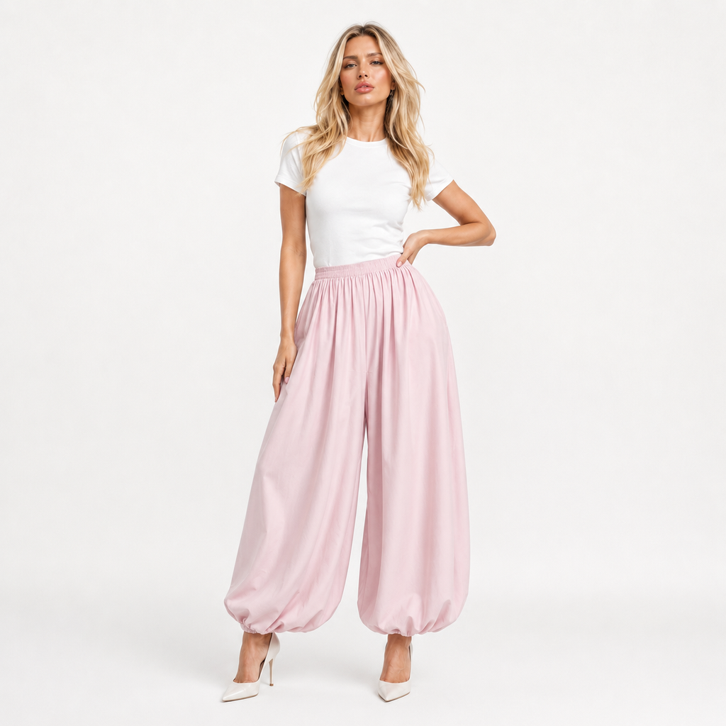 Wide Leg Lantern Trousers