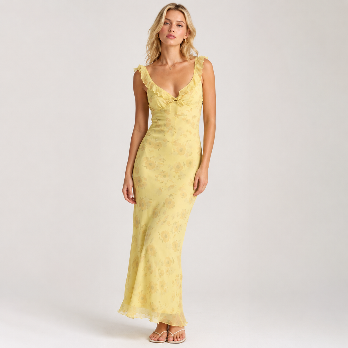 Floral Plunge Maxi Dress