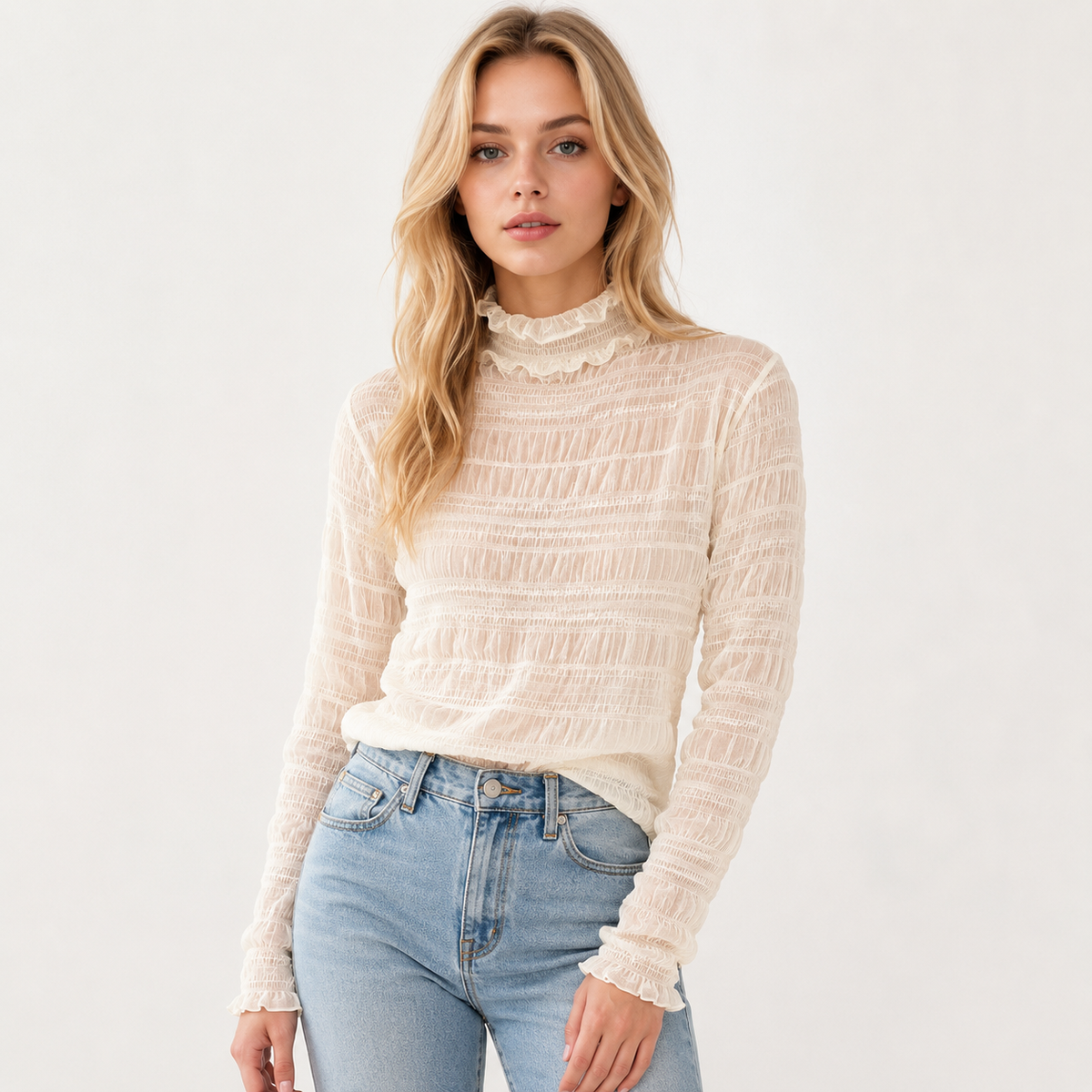 Floral Lace Long Sleeve Shirt