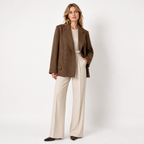 Double Breasted Wool Blend Blazer