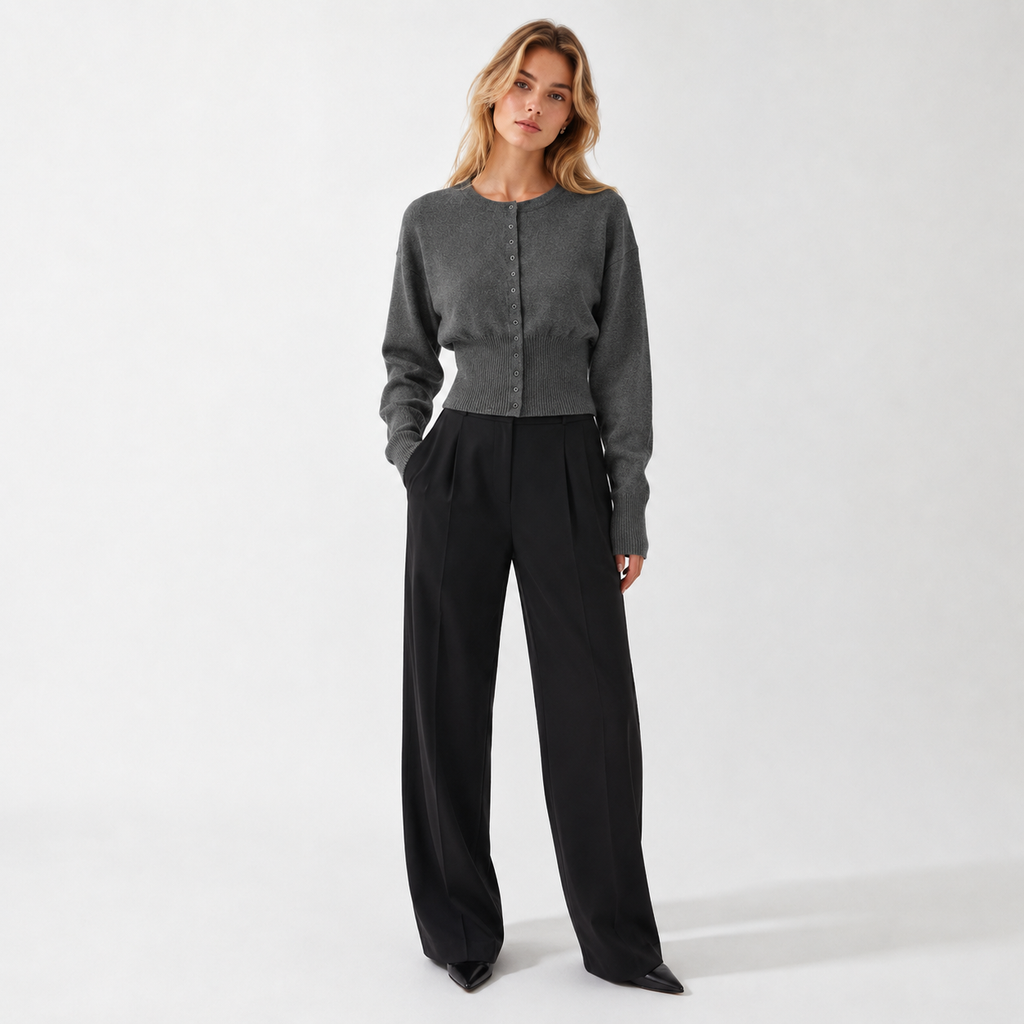 Ribbed Patchwork Knit Cardigan