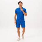 Zip Collar Waffle Polo and Shorts Set