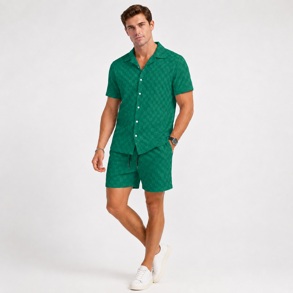 Waffle Shirt and Shorts Set